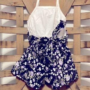 Purple Floral Camisole Romper